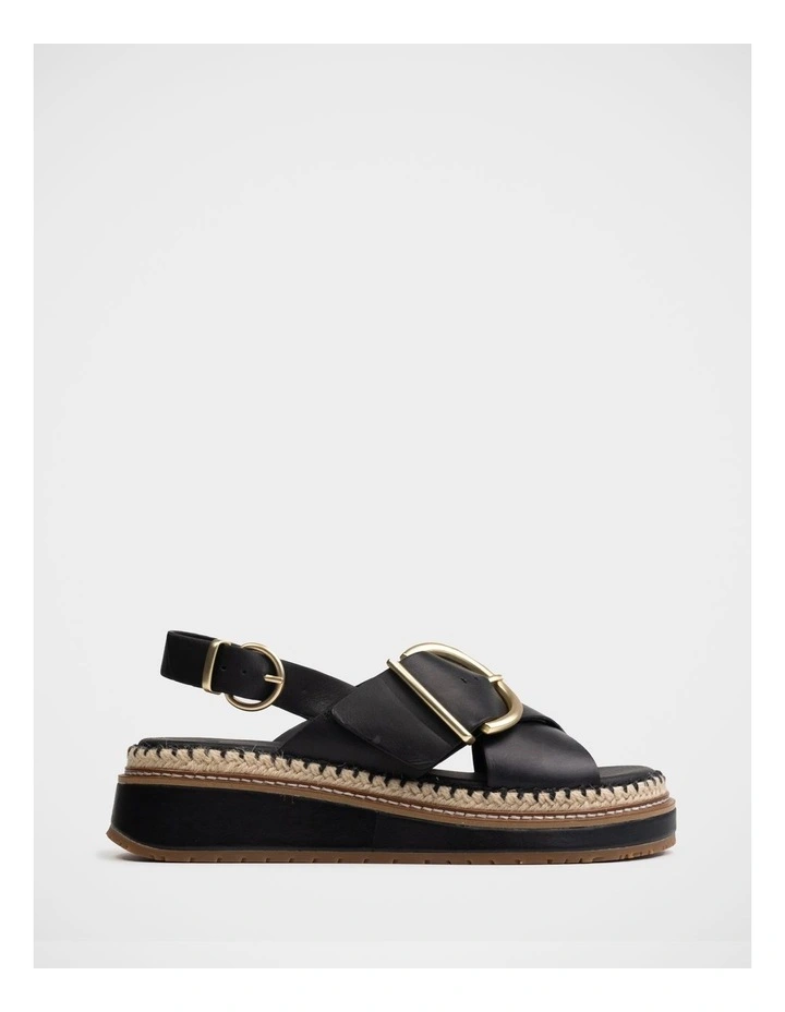 Deia Leather Flatform in Black image 1