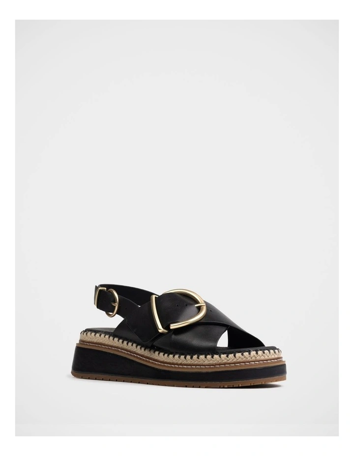 Deia Leather Flatform in Black image 2