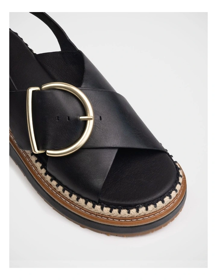 Deia Leather Flatform in Black image 3