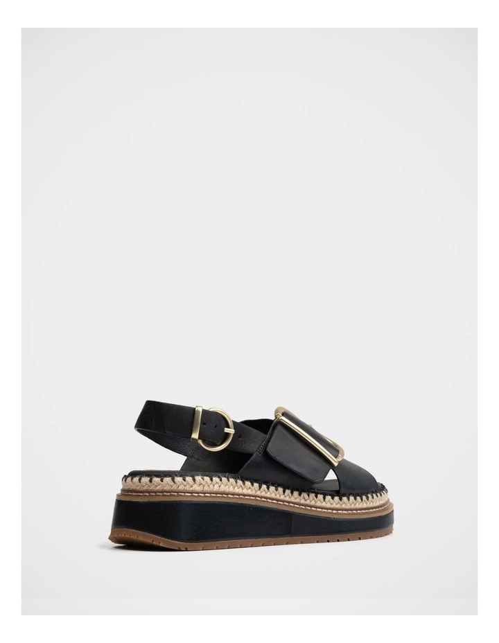 Deia Leather Flatform in Black image 4