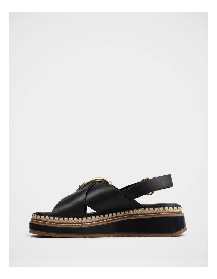 Deia Leather Flatform in Black image 6