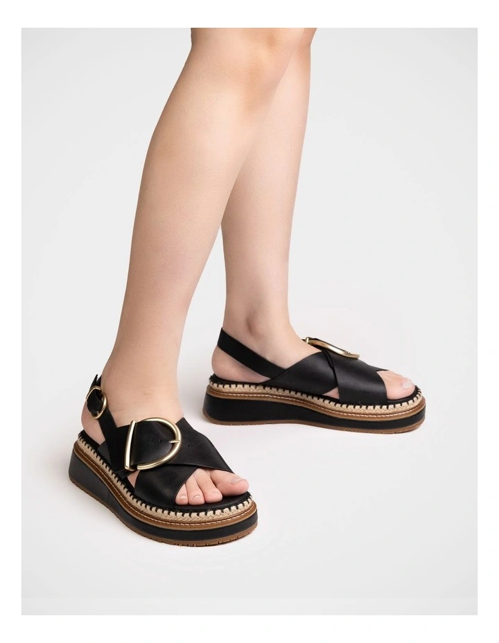 Deia Leather Flatform in Black image 7