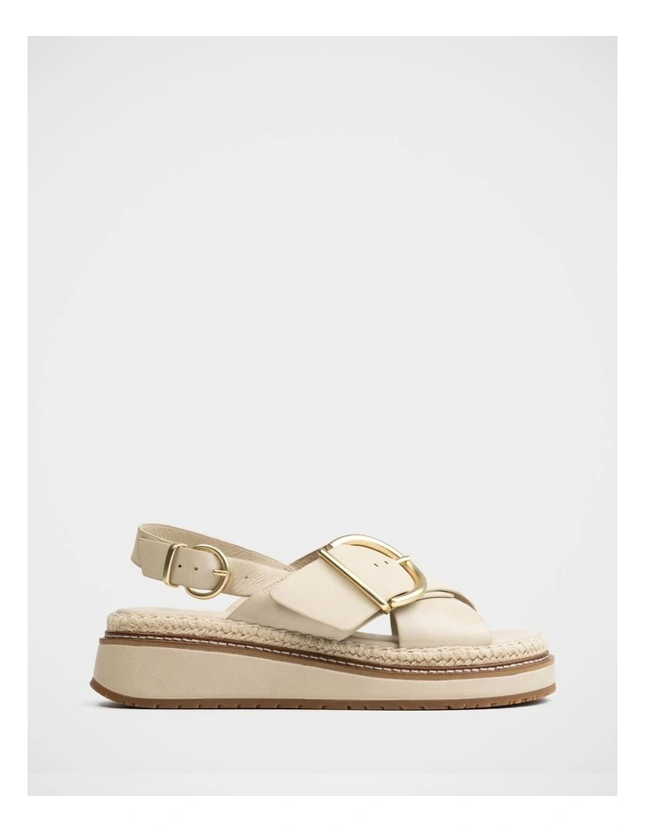 Deia Pebble Leather Flatform in Ivory image 1