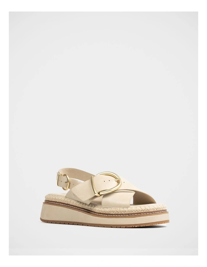 Deia Pebble Leather Flatform in Ivory image 2