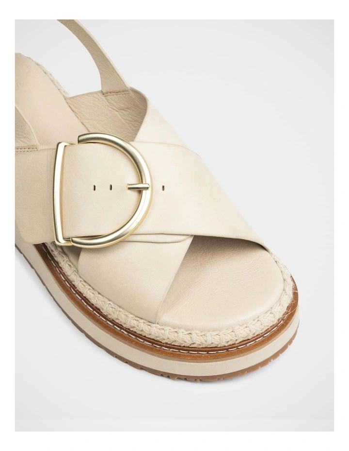Deia Pebble Leather Flatform in Ivory image 3