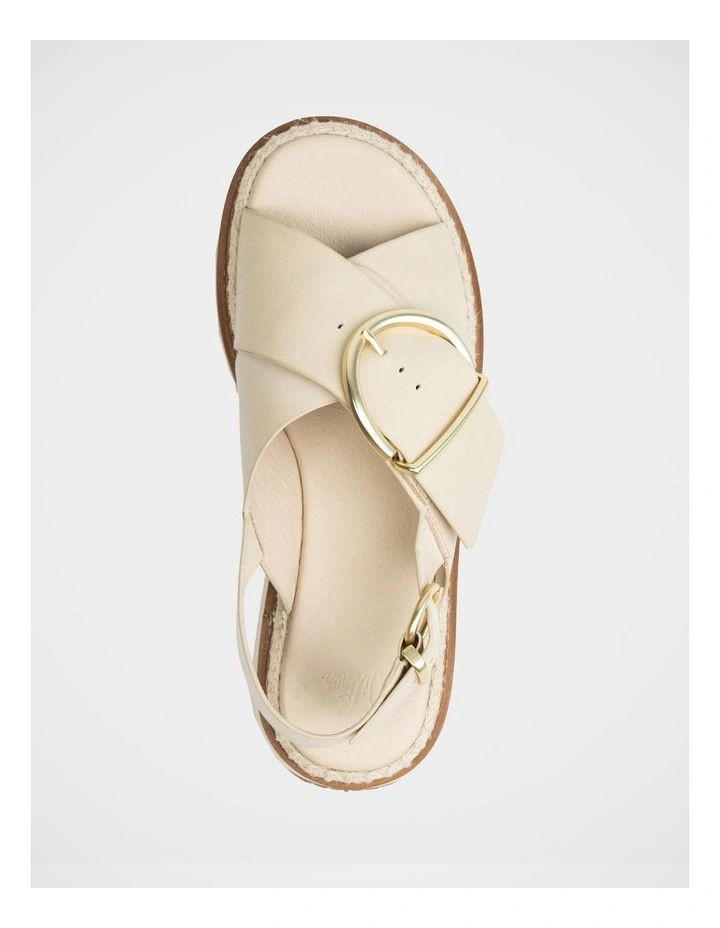 Deia Pebble Leather Flatform in Ivory image 5