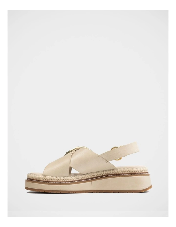 Deia Pebble Leather Flatform in Ivory image 6
