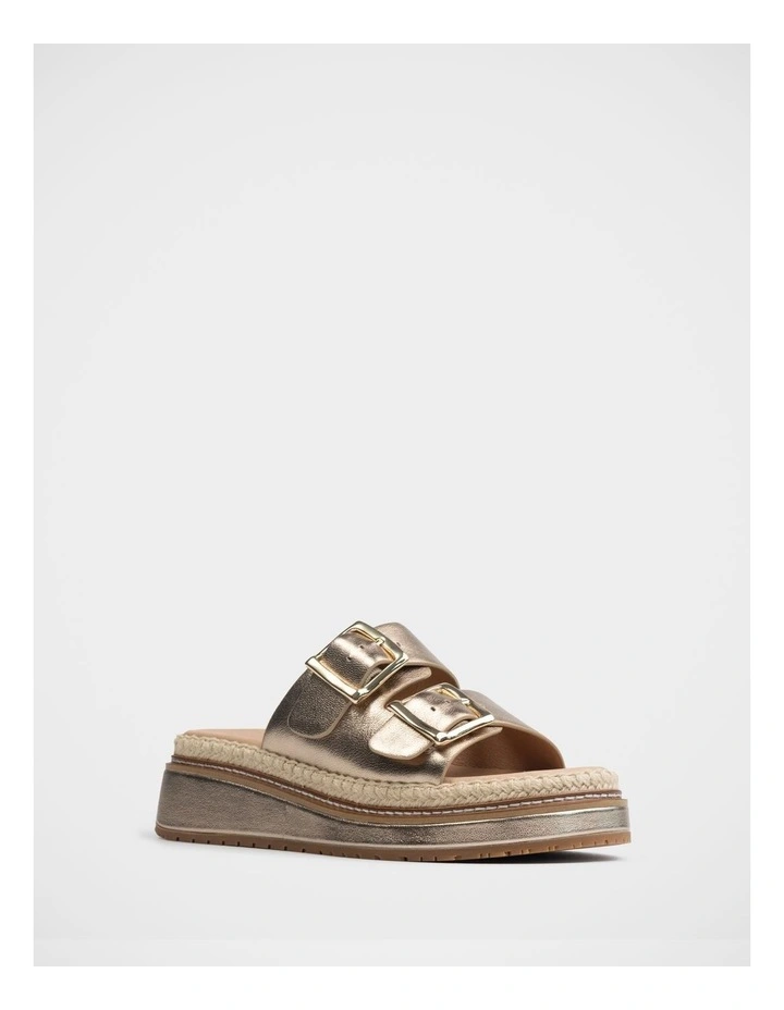 Dream Metallic Leather Flatform in Champagne image 2