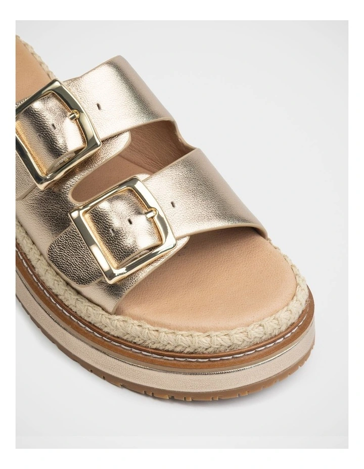 Dream Metallic Leather Flatform in Champagne image 3