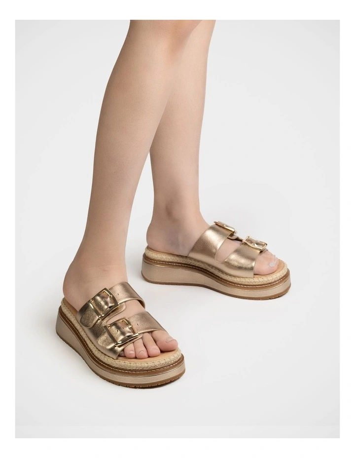 Dream Metallic Leather Flatform in Champagne image 7