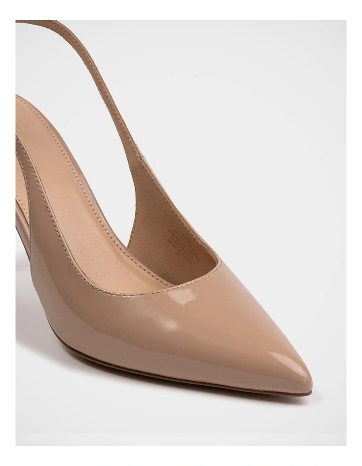 Riker Patent Leather Slingback Heel in Nude image 3
