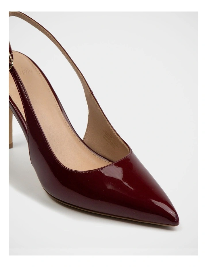 Riker Patent Leather Slingback Heel Shoe in Scarlett image 3
