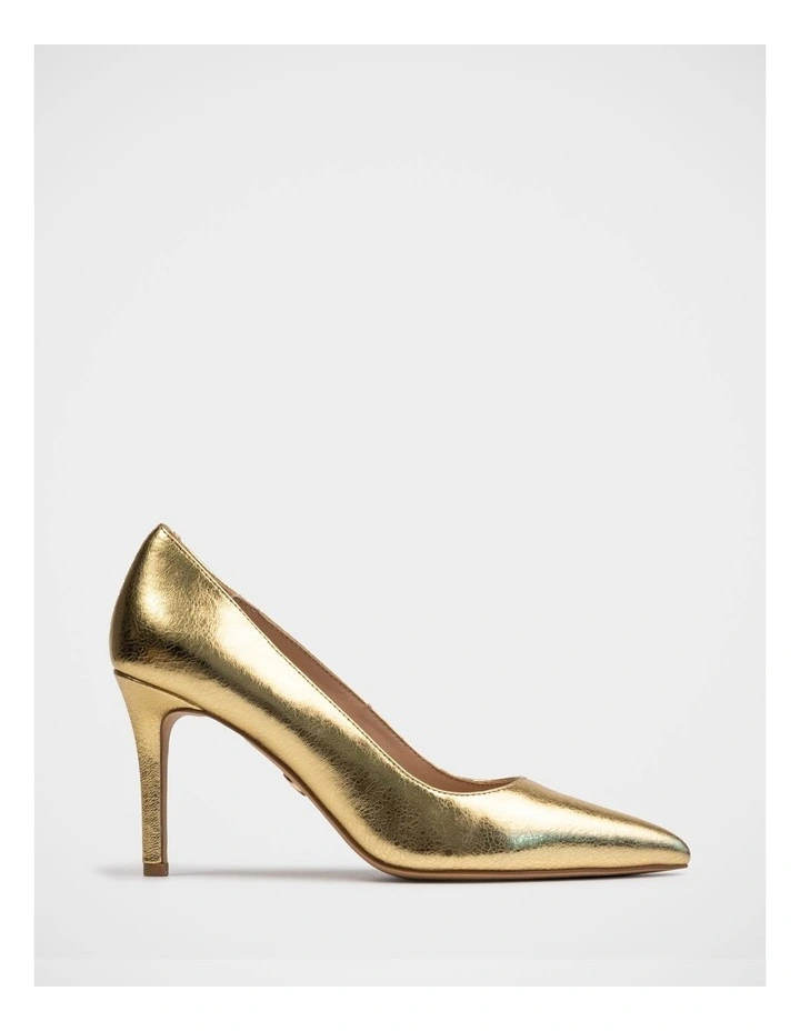 Ravyn Metallic Leather Pump Shoe in Gold image 1
