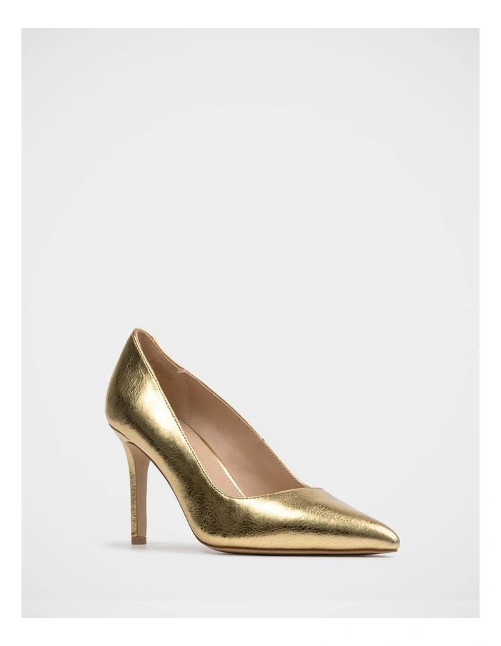 Ravyn Metallic Leather Pump Shoe in Gold image 2