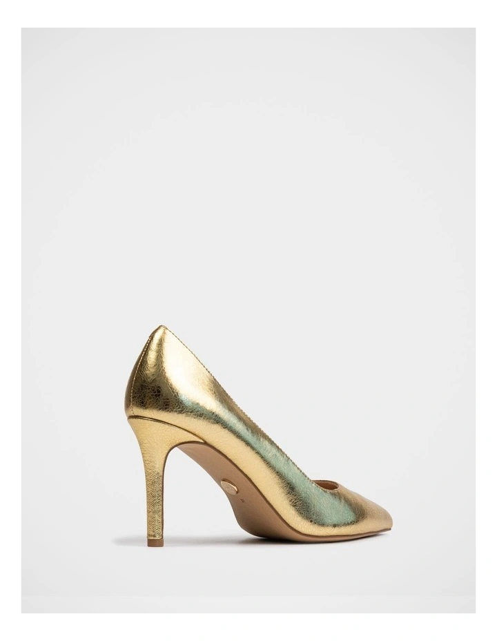 Ravyn Metallic Leather Pump Shoe in Gold image 4