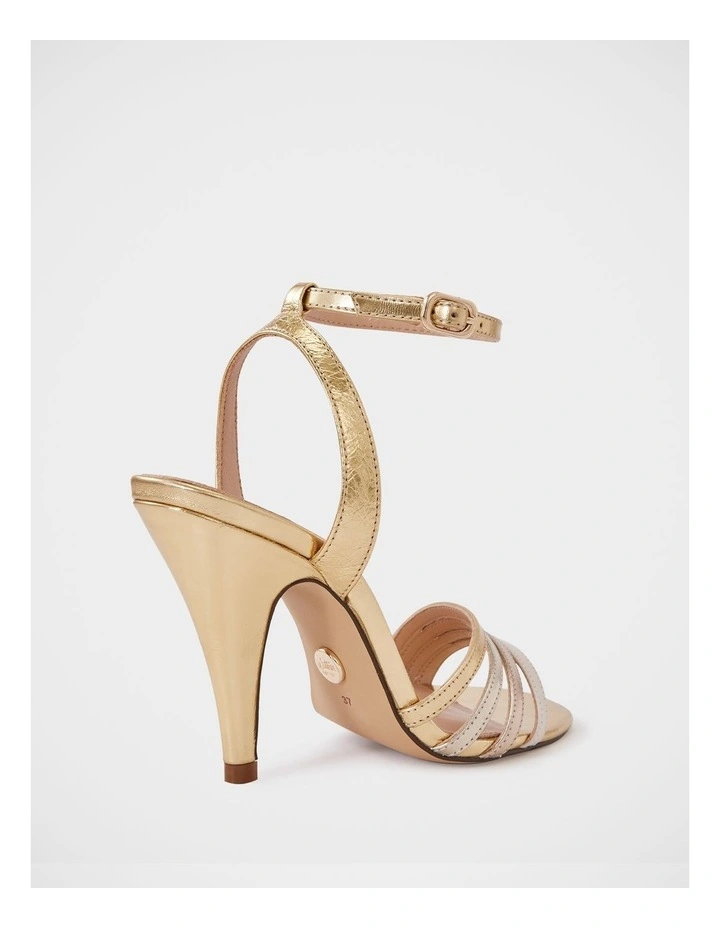 Tate Metallic Leather Strappy Heel in Gold image 4