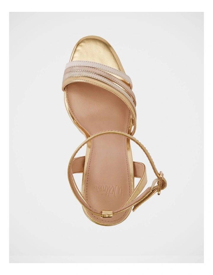 Tate Metallic Leather Strappy Heel in Gold image 5