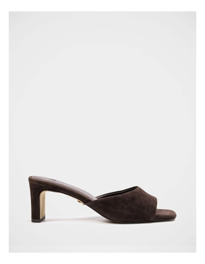 Nikita Suede Leather Slim Heel Mule in Ebony image 1