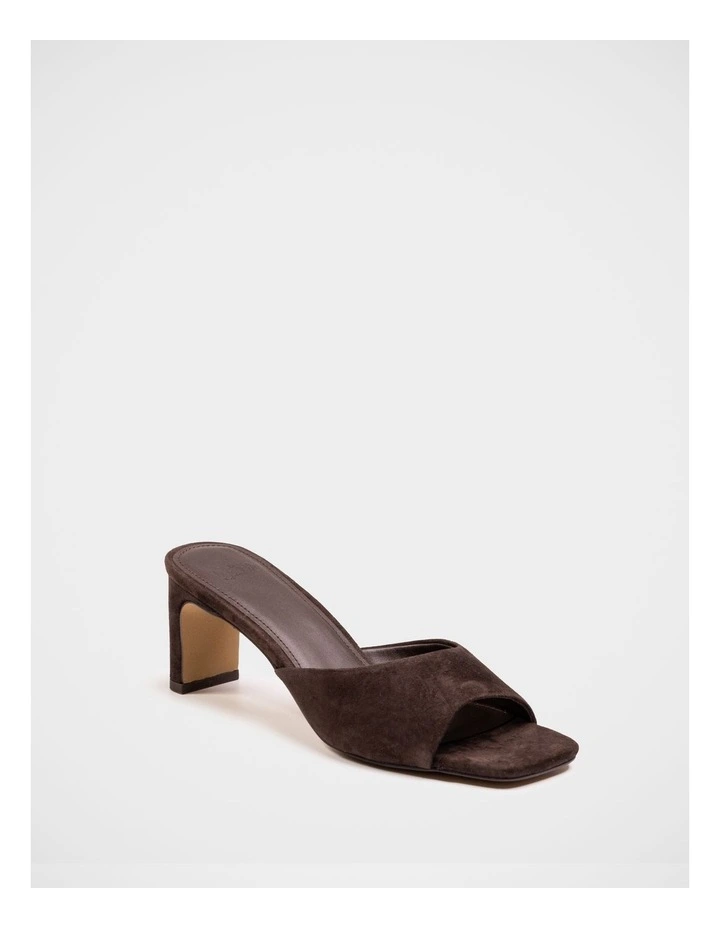 Nikita Suede Leather Slim Heel Mule in Ebony image 2