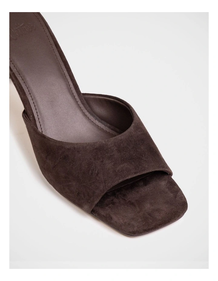 Nikita Suede Leather Slim Heel Mule in Ebony image 3