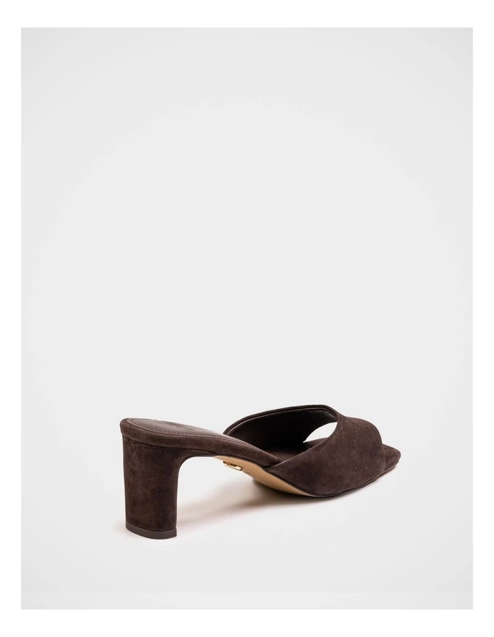 Nikita Suede Leather Slim Heel Mule in Ebony image 4