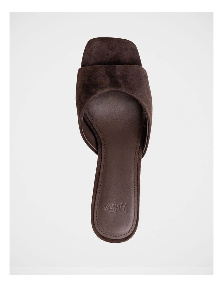 Nikita Suede Leather Slim Heel Mule in Ebony image 5