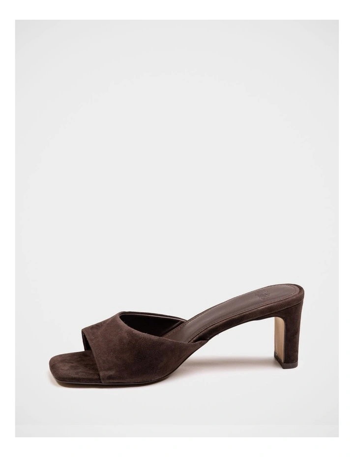 Nikita Suede Leather Slim Heel Mule in Ebony image 6