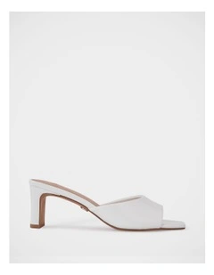 Nikita Leather Slim Heel Mule in White