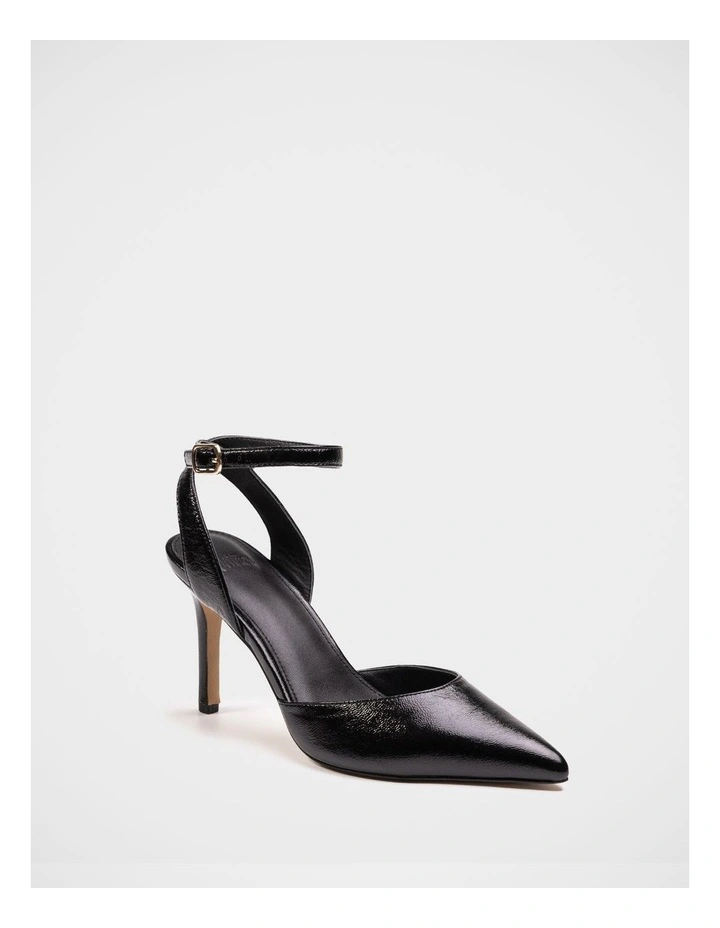 Reva Leather Stiletto Heel in Black image 2