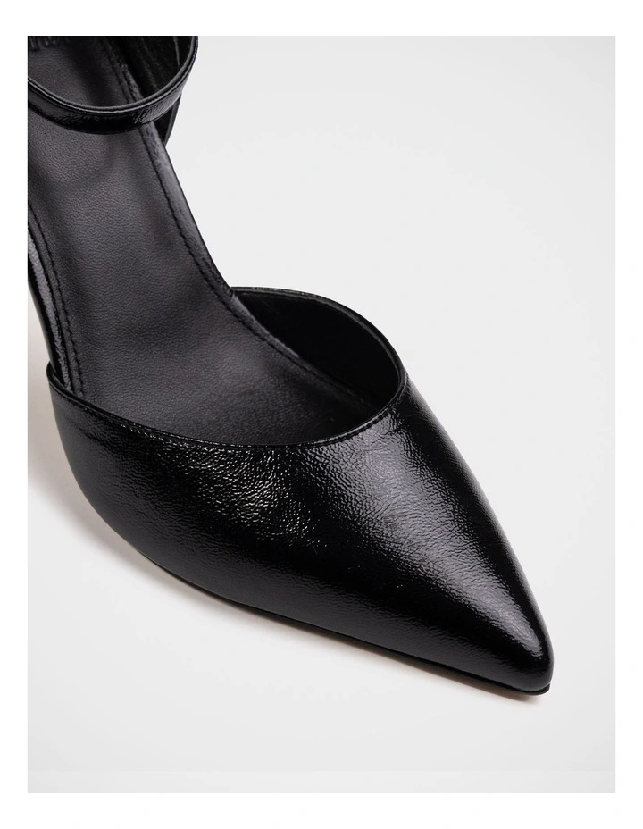 Reva Leather Stiletto Heel in Black image 3