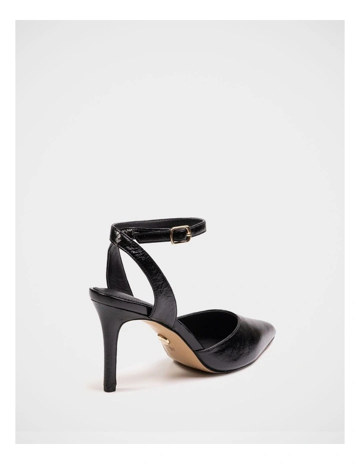 Reva Leather Stiletto Heel in Black image 4