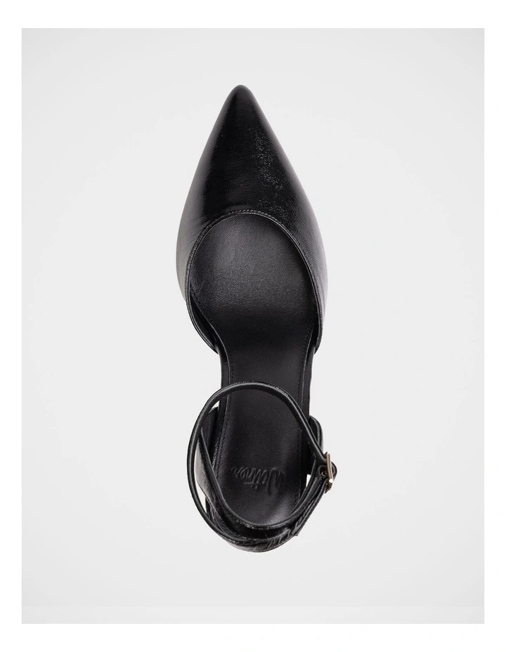 Reva Leather Stiletto Heel in Black image 5