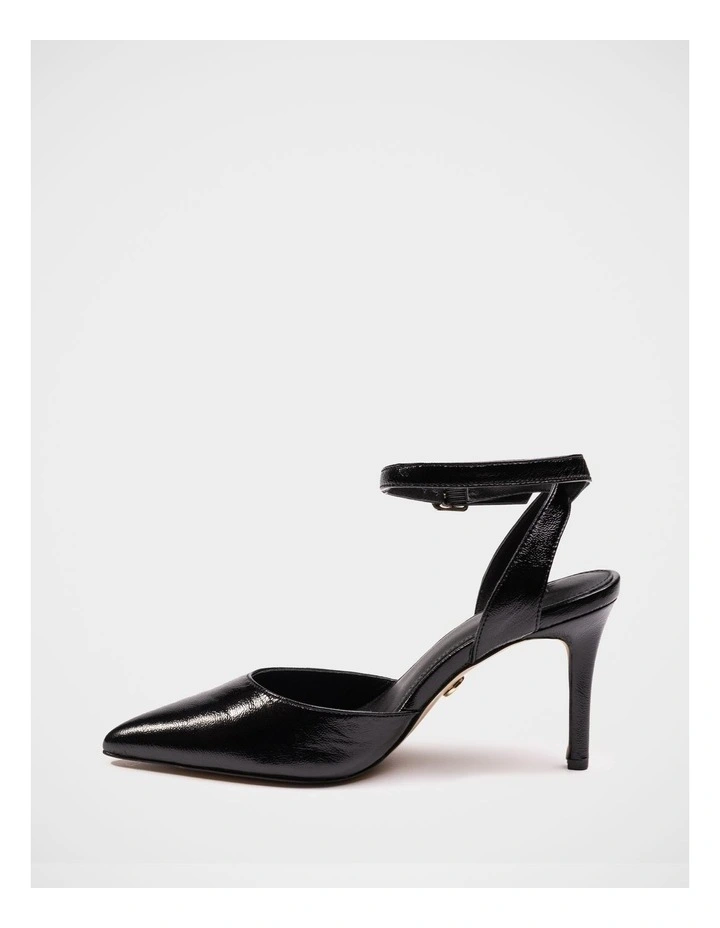 Reva Leather Stiletto Heel in Black image 6