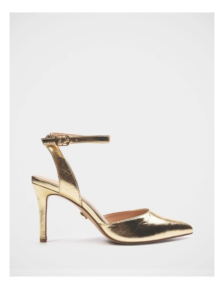 Reva Leather Stiletto Heel in Gold image 1