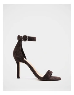 Zeze Suede Leather Stilleto Heel in Ebony