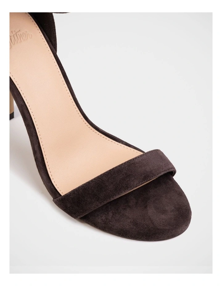 Zeze Suede Leather Stilleto Heel in Ebony image 3