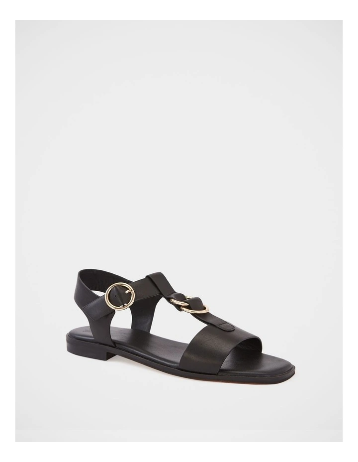 Dalia Pebble Leather Sandal in Black image 2
