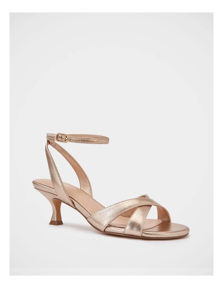 Georgina Metallic Leather Strappy Heel in Champagne image 2