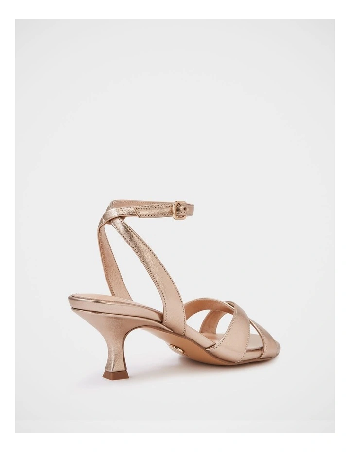 Georgina Metallic Leather Strappy Heel in Champagne image 4