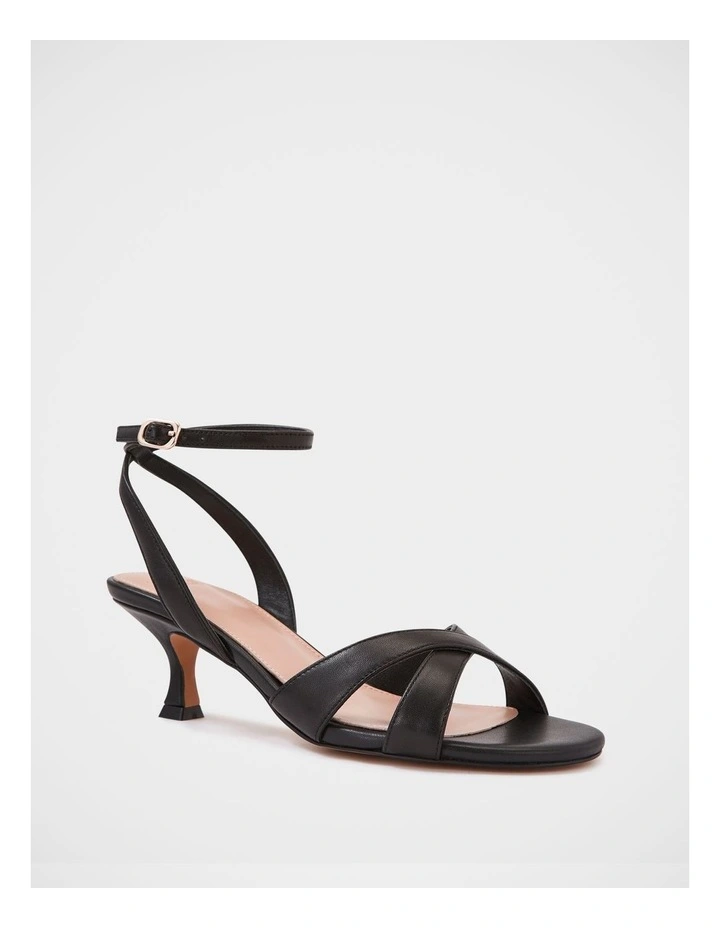 Georgina Leather Strappy Heel in Black image 2