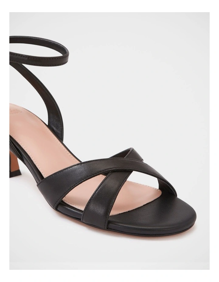 Georgina Leather Strappy Heel in Black image 3