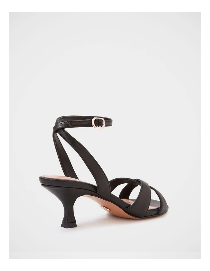 Georgina Leather Strappy Heel in Black image 4