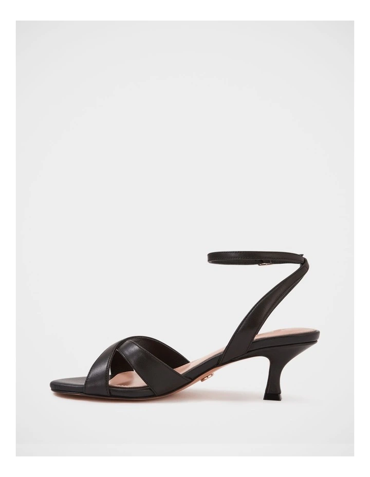 Georgina Leather Strappy Heel in Black image 6