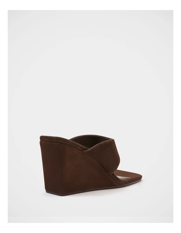 Perri Suede Leather Wedge Thong in Espresso image 4