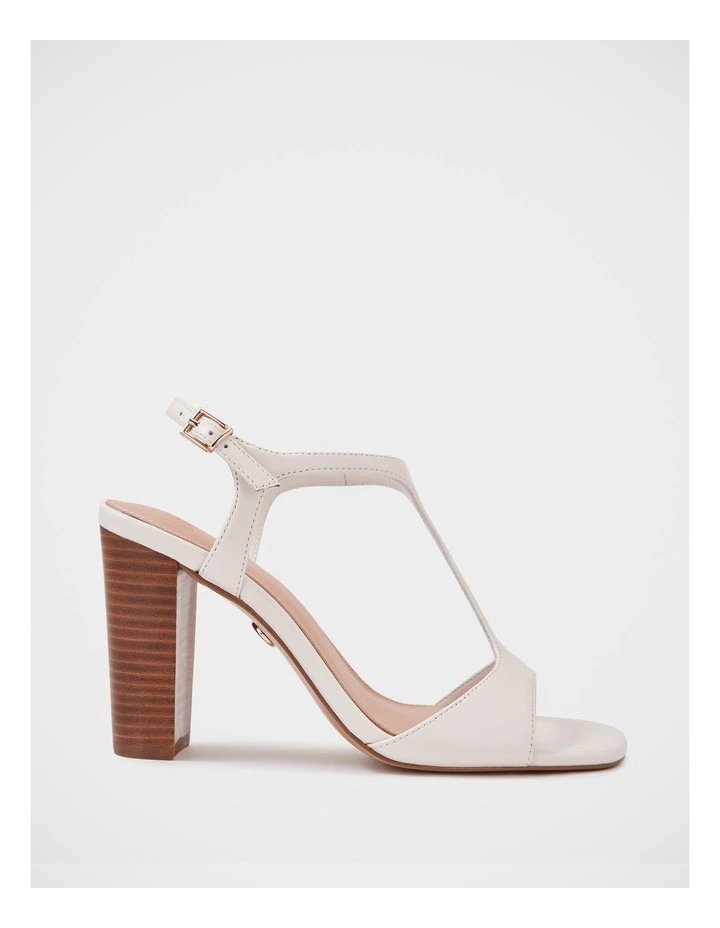 Rinn Leather Block Heel in White image 1