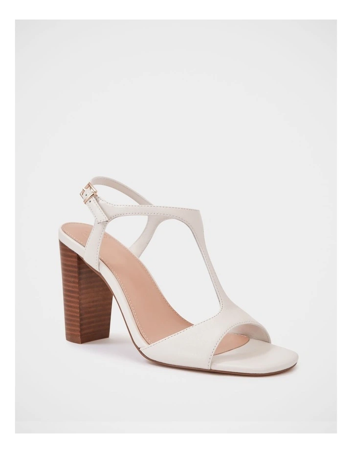 Rinn Leather Block Heel in White image 2