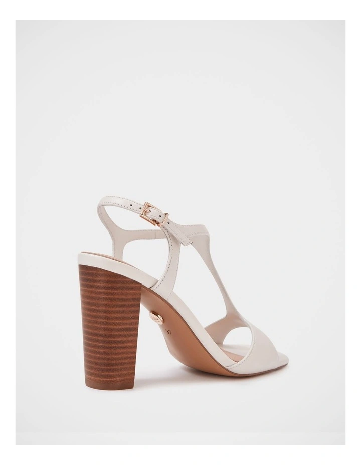 Rinn Leather Block Heel in White image 4
