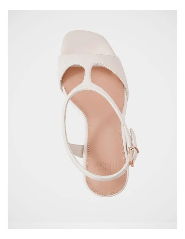 Rinn Leather Block Heel in White image 5