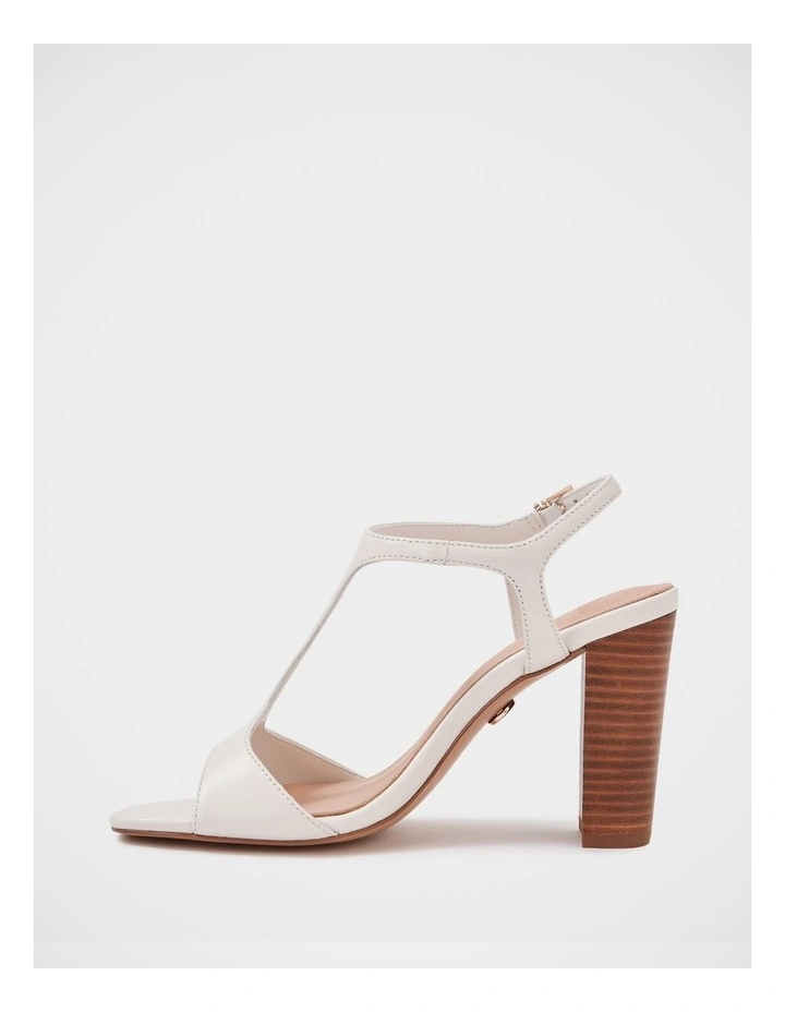 Rinn Leather Block Heel in White image 6