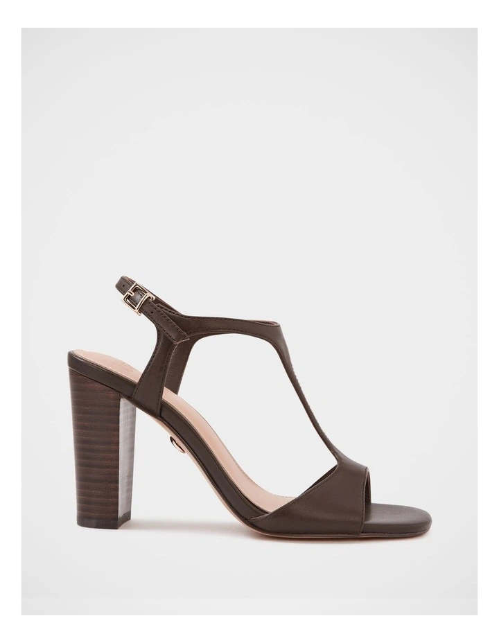 Rinn Leather Block Heel in Ebony image 1